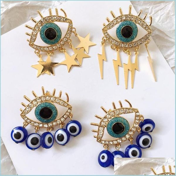 

stud evil eye big statement earrings stud punk exaggerated drip oil drop earring party jewelry 1232 e3 delivery dhgarden dhaud, Golden;silver