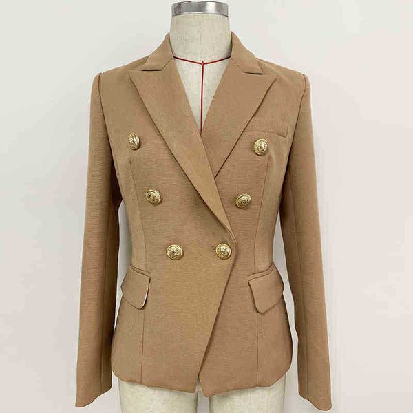 

suit high street 2022 new fashion designer blazer women lion buttons double bre, White;black