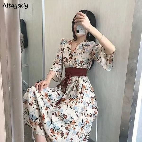 

casual dresses dress women fashion elegant college retro print laceup allmatch japanese style vneck temperament summer vestido feminino 2211, Black;gray