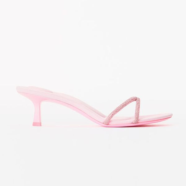 

dress shoes dahlia 105 crystal sandals strappy high heels decorated pink beauty glass and lined with lamb skin, Black