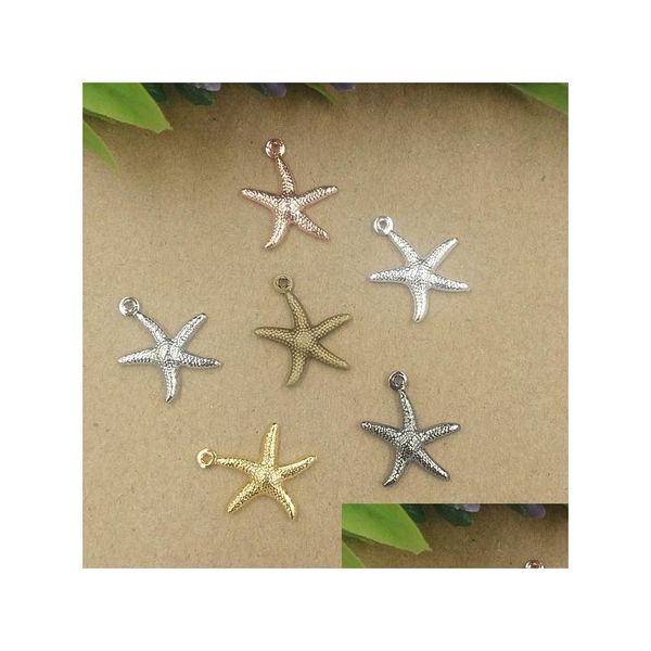 

charms 100 pcs 15x18mm 7 colors vintage starfish charms wholesale brass material diy jewelry pendant drop delivery findings component dhgjq, Bronze;silver