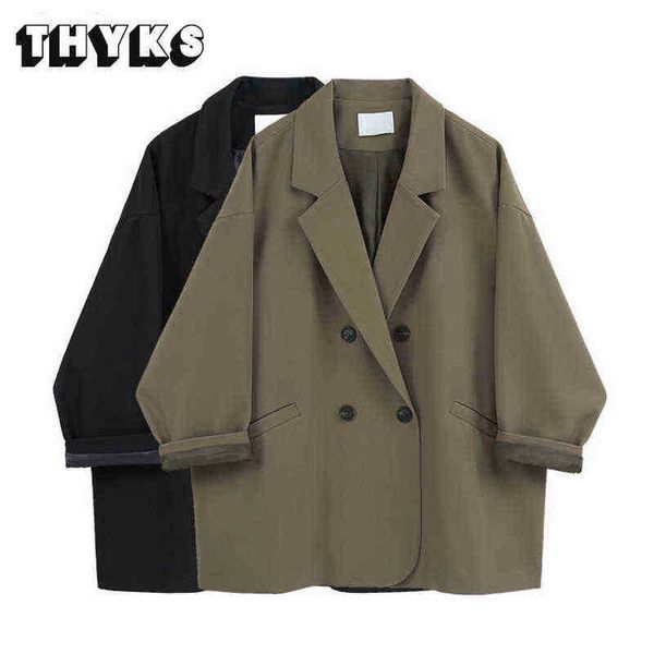 

women spring oversized blazer solid suit casual jackets outerwear office lady ulzzang classic female allmatch chic jackets j220813, White;black