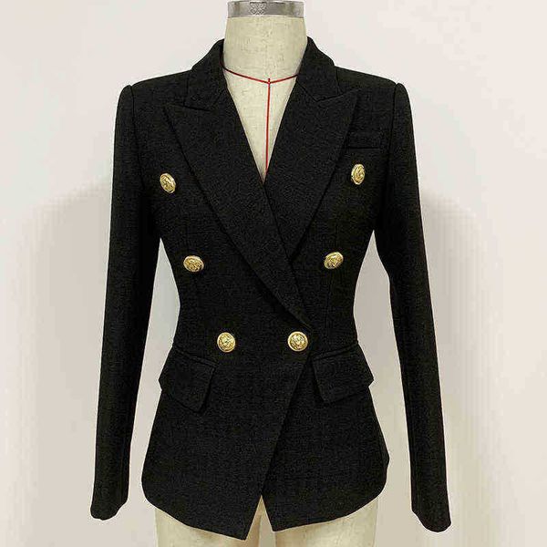 

suit high street 2022 baroque designer blazer women classic lion buttons, White;black