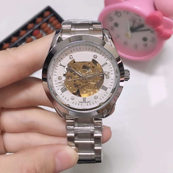 

watches luxury designer three stitches automatic mechanical watch sport wristwatch steel belt brand wristwatches montre, Slivery;black