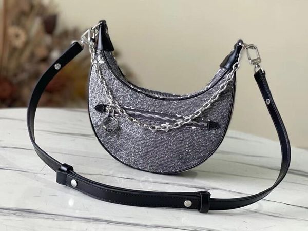 

realfine888 bags 5a m21752 23cm loop pm denim handbag luxury designer purse for women men with dust bag