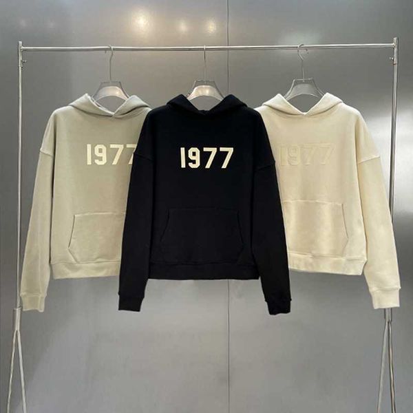 

hoodies hweatshirts original essentials fog 1977 breast flocking men's and women's fg hooded sweater coat fashion, Black