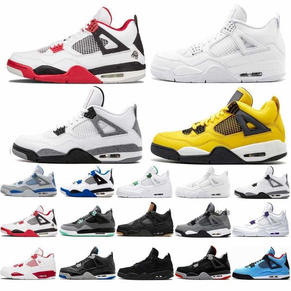 

university blue 4 4s basketball shoes men white oreo metallic purple black cat bred shimmer cactus jack mens women sneakers 40-47 jordon jor