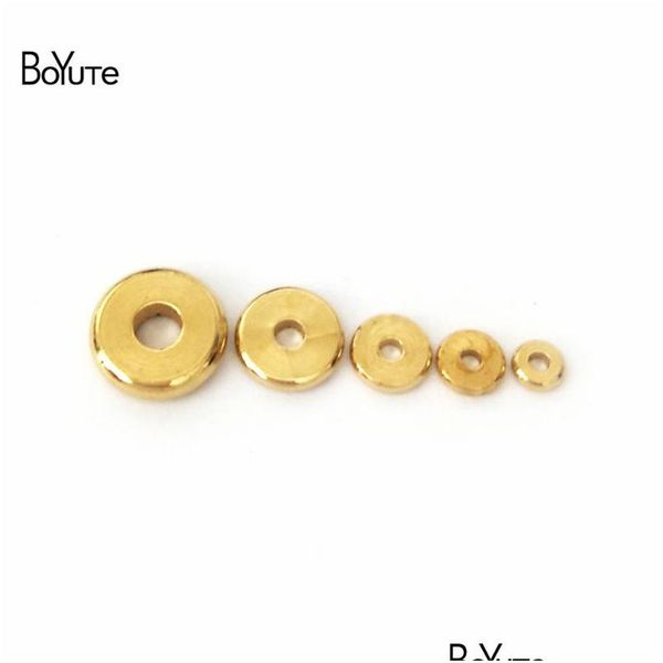 

crimp end beads 100pcs m 4mm 5mm 6mm 7mm 8mm 10mm 12mm round metal brass diy loose spacer beads for jewelry making drop delivery f dhukt, Bronze;silver