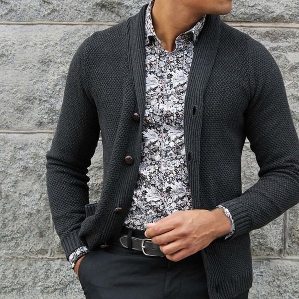 

men's sweaters casual coat solid color warm knitwear pure color knitted cardigan sweater 221128, White;black