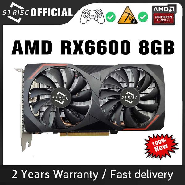 

sheli 51risc rx6600 8gb graphics card gpu gddr6 128-bit 14 gbps 7nm new video card support deskcpu placa de video