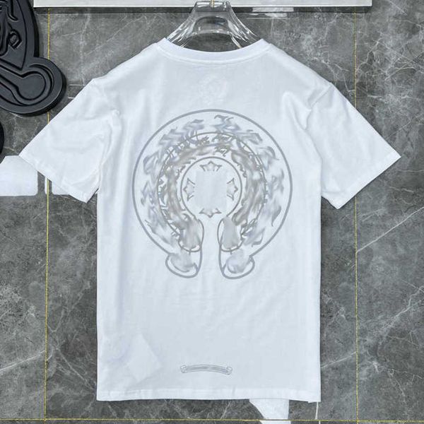 

women's luxury fashion t shirt brand tees men women sanskrit letter short sleeve horseshoe couple t-shirts designer polos tshirts cros, White