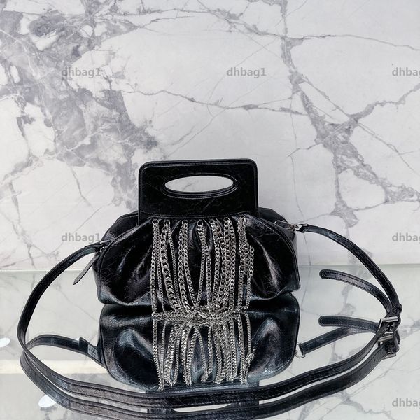 

french designer tassel chain bags black classical genuine leather one shoulder crossbody atmosphere stylish shopping women luxury large tote