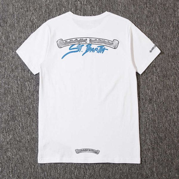 

men's fashion luxury t shirt brand couple tees men women t-shirts sweatshirts sanskrit letter short sleeve horseshoe tshirt classic te, White;black