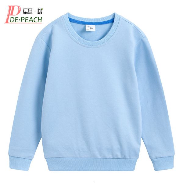 

pullover de peach autumn cotton children loose casual sweatshirt baby boys girls shirts teenager kids solid color bottoming 221125, Blue
