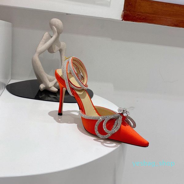 

bow pumps evening shoes sandals women heeled dress shoe factory footwear crystal embellished rhinestone stiletto heels luxury designers ankl, Black