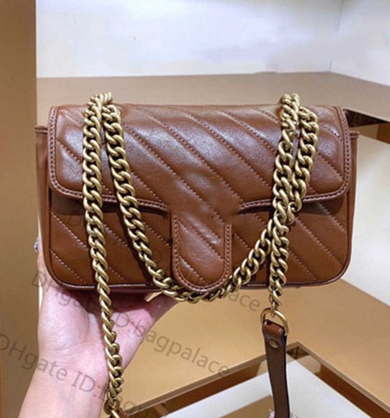 

classic 2022 luxurys designers bags shoulder bag flap handbag messenger women totes fashion mini marmont handbags printed chains cross