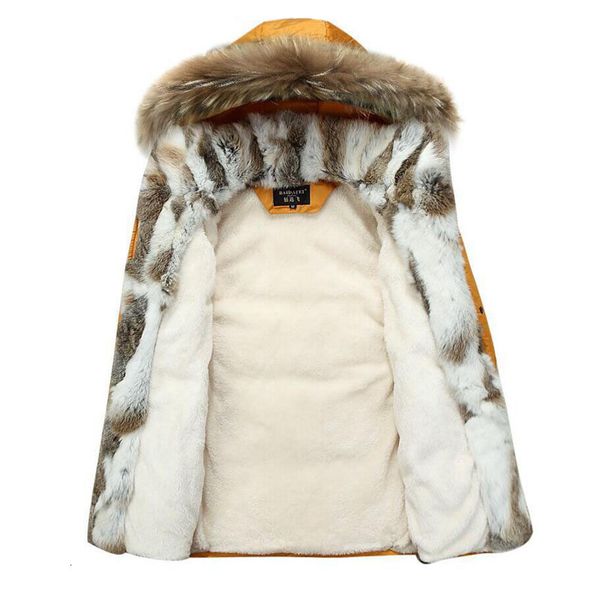 

men's down parkas winter duck down jacket men coat parkas warm liner thicken warm clothing rabbit fur collar plus size 5xl 221124, Black