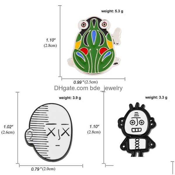 

pins brooches childhood memories frog brooch pins 3pcs/set ins retro nostalgic toy shape sierplated zinc alloy cute brooches for gi dhvpw, Gray