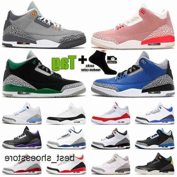 

with box jumpman 3 basketball shoes 3s sneakers fashion fire red retro black gold desert elephant unc racer blue women mens diahd