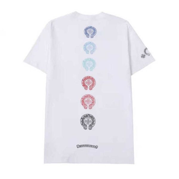 

men's luxury classic t shirt brand tees men women sanskrit letter short sleeve horseshoe couple t-shirts designer polos tshirts cross, White;black