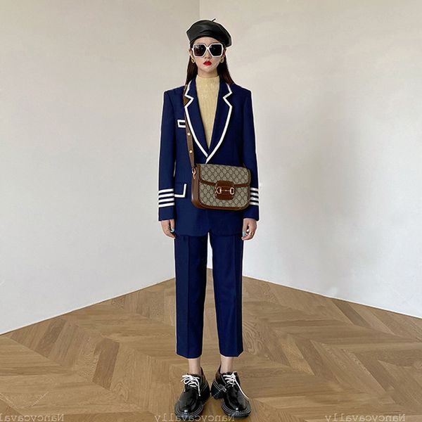 

women's two piece pants college style suits couple designer most popular colors party cocktial sense mid-length jacket female shorts tw, White