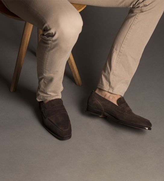 

brown cow suede handmade flats driving loafers gentlemen fashion wedding dress shoes male oxfords, Black