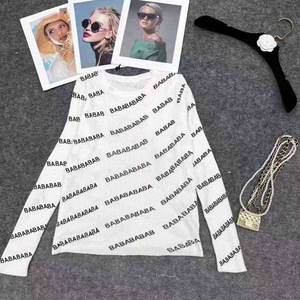 

womens pullover sweater slim long-sleeved bottoming knitted fahion letter print sweaters autumn winter base shirt multi colors, White;black