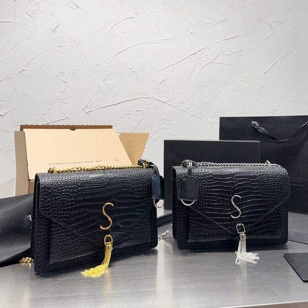 

bags designer totes bag women handbag classic luxury brand imitation leather stitching chain tassel shoulder bag fashion stone pattern walle