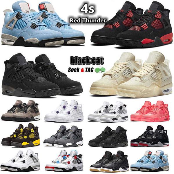 

basketball shoes sport sneakers university blue bred sail black cat white cement cool grey red thunder retro bred unc royalty og jumpman 4
