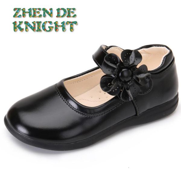 

sneakers girls leather shoes for children wedding dress princess school kids summer bowknot black student sandals korean fashion 221125, Black;red