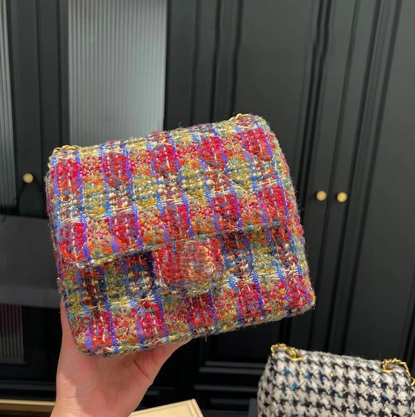 

shoulder bags cc bag luxury designer handbag fashionbags crossbody classic quilted cf flap woolen cloth 18cm handbags woman shoulder sling v