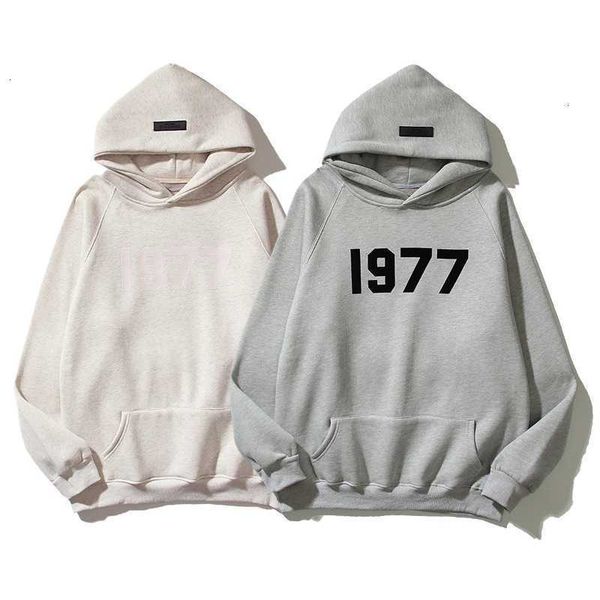 

hoodies hweatshirts fog sweater in autumn and winter essentials double thread 8th season flocking 1977 couple hooded plush, Black