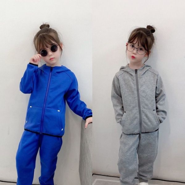 

brand kids clothes sets boy girls autumn casual baby girl toddlers clothing suits child suit sweatshirts sports pants spring kid set, White