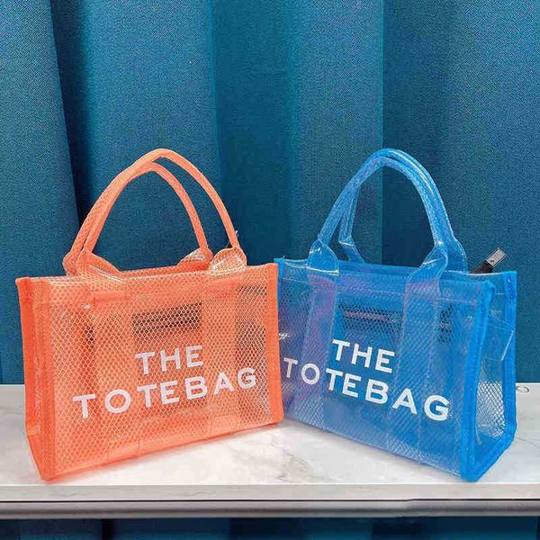 

evening bags women s bag 2022 new summer trend pvc mesh tote bag fashion versatile transparent letter handbag 221128