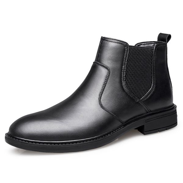 

boots italian designer mens big size boots pointed toe genuine leather shoes autumn winter boot gentleman formal dress botas 221128, Black
