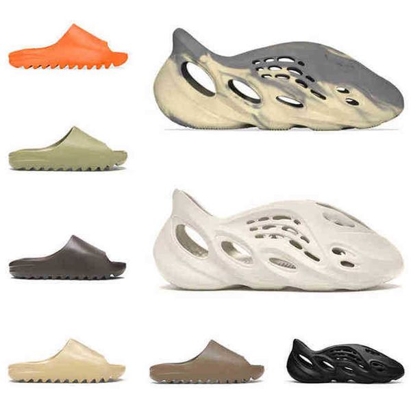 

kanyes foam rubber slide s kany fashion yeesys women men bone desert sand earth brown resin core ararat moon gray soot mens platform sandals, Black