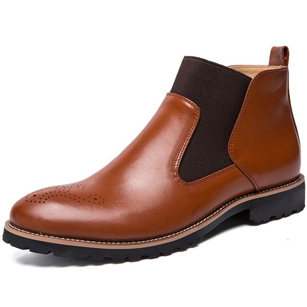 

boots men shoes leather casual brogue fashion 's ankle autumn winter 221128, Black