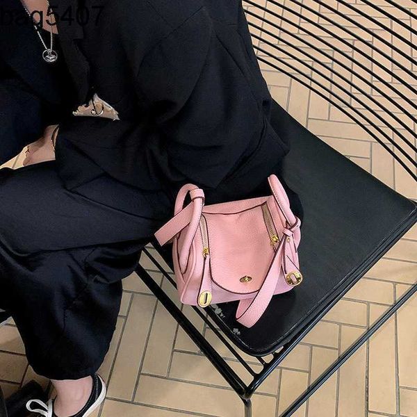 

design bag shop 80% wholesale and retail classic mini lindi 2023 lychee pattern high sense 's female cross msenger single shoulder port