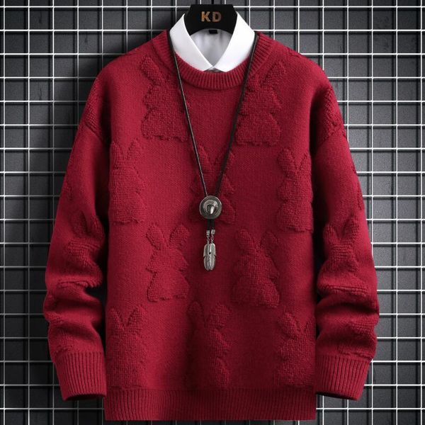 

men's sweaters pull homme autumn winter luxury thick warm cashmere sweater men clothing fashion streetwear high end male pullovers 2211, White;black