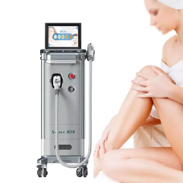 

super 808nm diode laser 3 wavelength 755 808 1064nm painless ice cooling fast hair removal skin rejuvenation high power laser epilator machi, Black