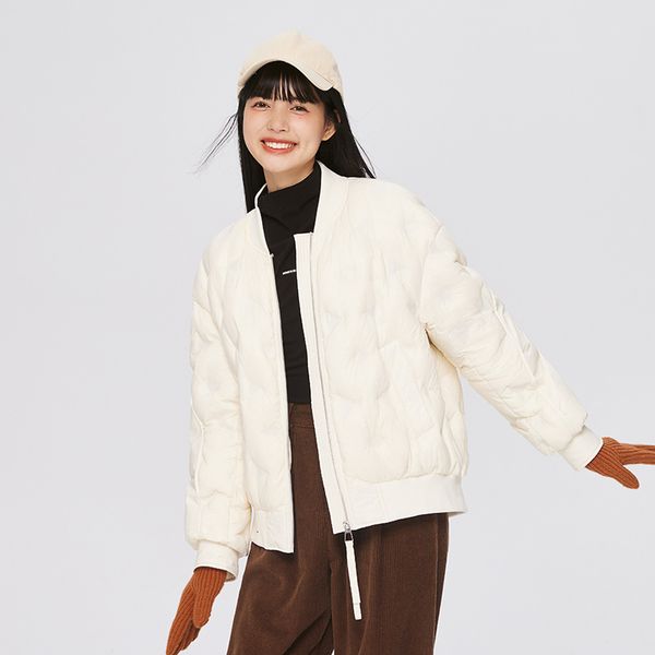 

women s vests semir down jacket women mid length design baseball collar loose winter coat retro fashion 221125, Black;white