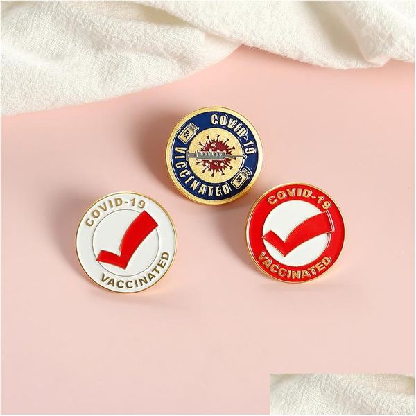 

pins brooches medical care outbreak protectione commemorative badge pins 7pcs/set funny round gold sier alloy enamel pin brooches f dhgla, Gray