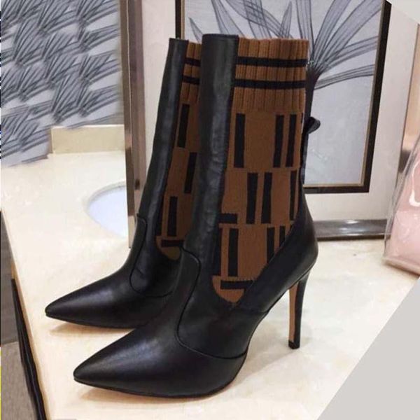 

designer boots silhouette ankle boot black martin booties stretch high heel sock boot and flat sneaker winter women shoes combat white jied