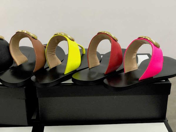 

women sandal flip flops womens slipper beach flip flop leather metal sliders mens large size 34-42 with box 9 colors, Black