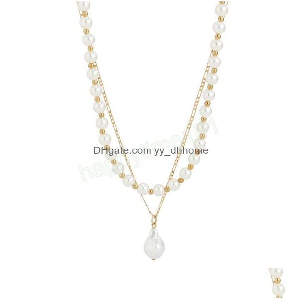 

pendant necklaces elegant gothic irregar pearl pendant choker necklace for women wed bridal clavicle chain jewelry gifts drop delive dhvta, Silver