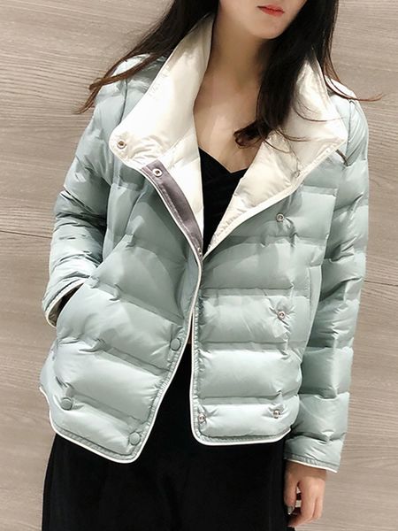 

women's down parkas ailegogo winter women stand collar ultra light short down coat 90% white duck down warm single breasted jacket lady, Black