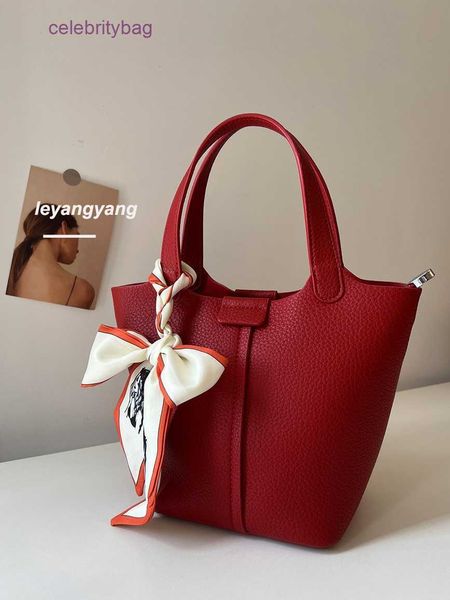 

hremm picotin locks bags wedding bag women's red wedding bride's 2023 new large capacity high-grade sense niche food basket bucket