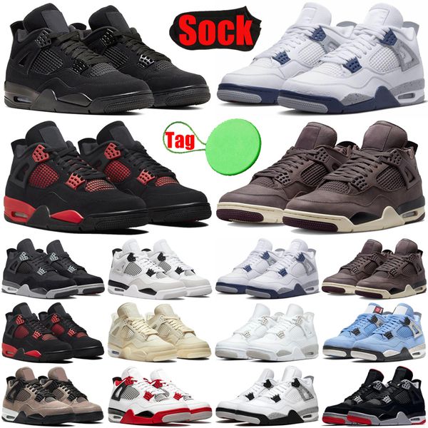 

jumpman 4 4s mens womens basketball shoes military black cats canvas sail white oreo university blue a ma maniere midnight navy men trainers