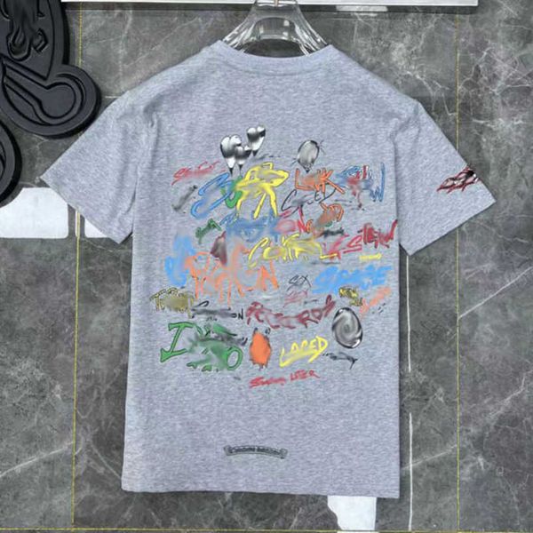 

men's fashion luxury t shirt ch brand tees men women sanskrit letter couple t-shirt sweatshirt horseshoe flower short sleeve polos cro, White;black
