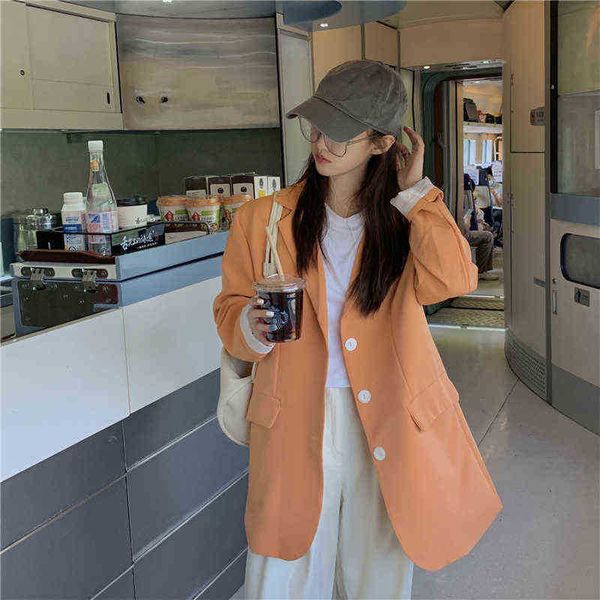 

new office women blazers casual long sleeve solid fashion basic all match solid single breasted chic blazers outerwear 2022 j220813, White;black